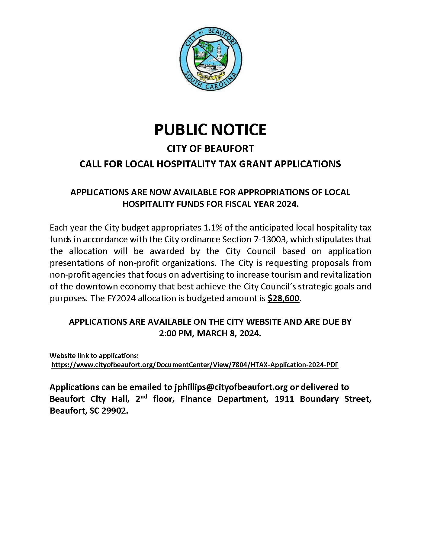 HTAX Public Notice FY 2024